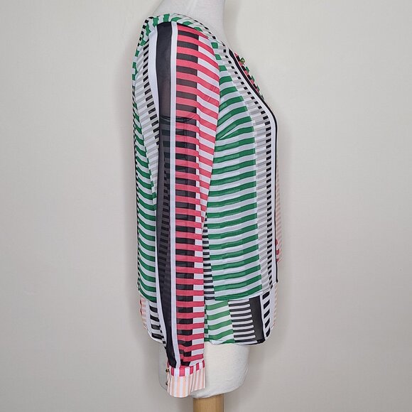 Worthington Layered Striped Blouse - Picture 3 of 7